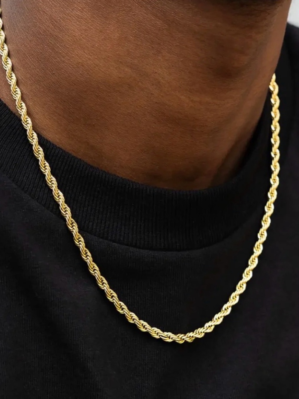 GLD 18k Gold Rope Chain 4mm
